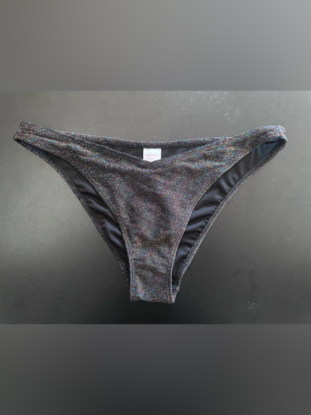 NWT Extra Cheeky Shimmery Black Multicolor Bikini Bottoms